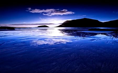 Sea of Blue - blue, island, sea, cool, reflection