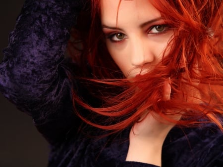 Ariel - black, redhead, ariel, model, dress