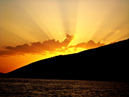 sunset above adriatic sea - sunset, sea, adriactic, croatia