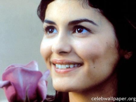 Audrey Tautou - nice eyes, smile, female, cute, rose, schick, actress