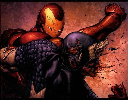 Iron man combact - fight, iron, anger, captain america