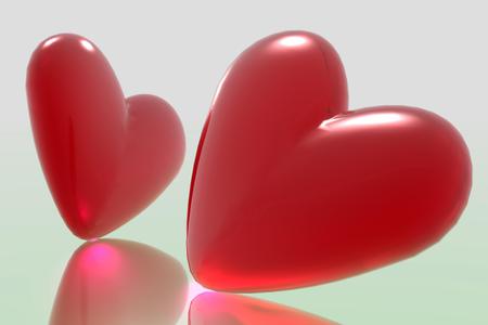 Heart - red, 3d, abstract, heart