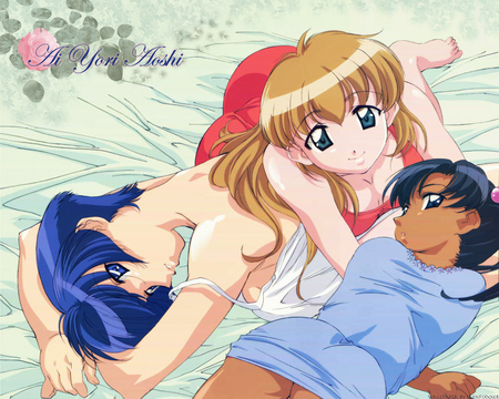 Ai-Yori-Aoshi-bleu-Indigo - girls, baby, flowers, ai yori aoshi, anime, indigo, hair, bleach