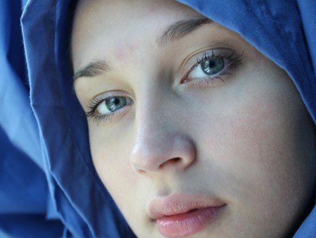 Beautiful Girl with pink lips and blue eyes - lips, blue, beautiful, girl, eyes, pink