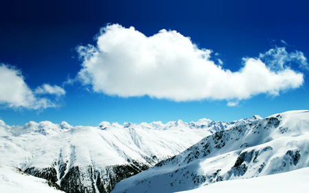 At the top - nature, sky, landscape, clouds, blue, snow, beautiful, winter