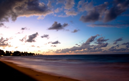 Evening coast - sky, ocean, evening, landscape, clouds, coast