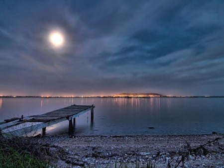 Moody Skies - mood, sky, lake, gorgeous, beautiful, blue