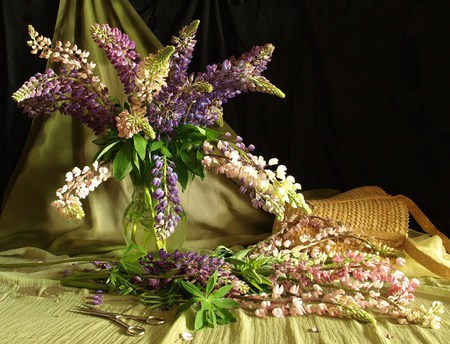 still life 1 - flowers, vase, art photo, nice, still life, glass