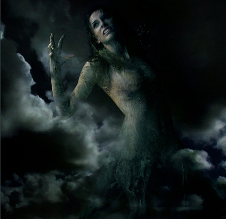 Storm - storm, clouds, fantasy, woman, beautiful