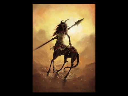 Female Warrior - warrior, creature, fantasy, centaur, female