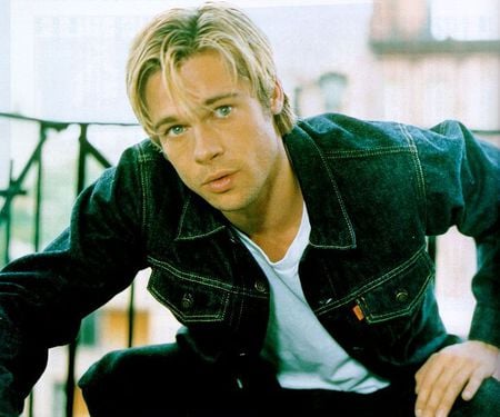 Brad Pitt - male, actor, blond, nice lips, sexy, hair, blue eyes