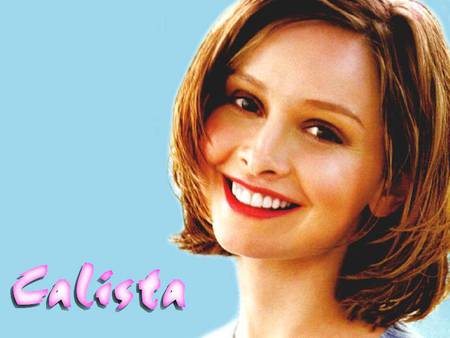 Calista Flockhart - smile, ally, female, cute, eyes, red lips, hair, actress