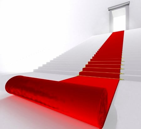 Red Carpet - abstract, stairs, carpet, red, 3d, red carpet, hollywood