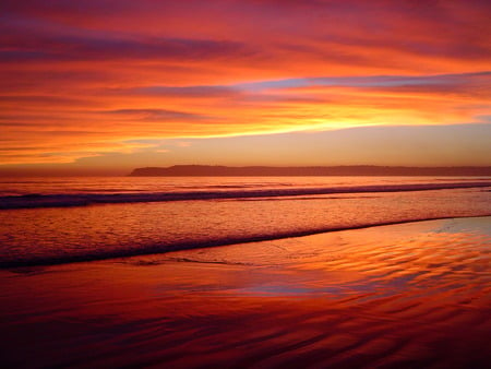 Sunset - breeze, sunset, beach, ocean, sun