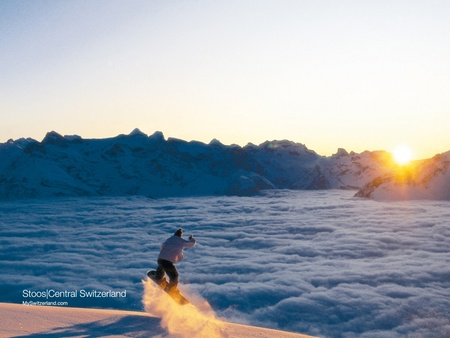 stoos snowboard  - sunsets