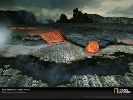 oozing Lava - nature, lava, volcanoes, hawaii