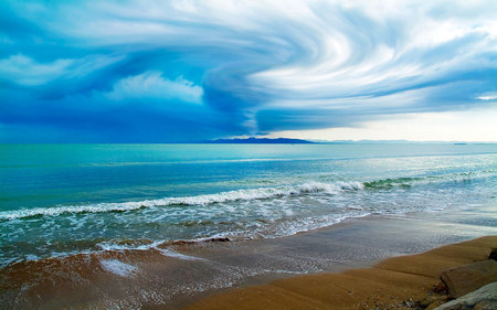 ocean waves - beach, ocean, sand, waves