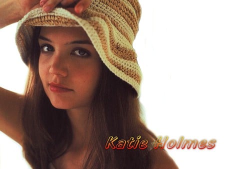 Katie Holmes - actress, great eyes, hat, female, cute