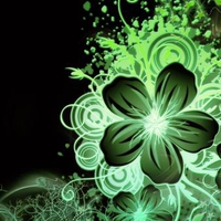 Green flower abstract