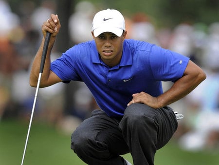 Tiger Wood - ever, male, blue t-shirt, the best, golf player