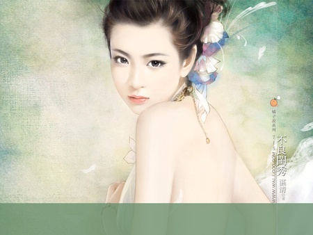 Chinese girl - bautiful, female, softly, paintings, chinese girl, art, sweet