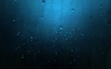 Underwater - rain, raindrops, water, glas, silent, black, underwater, raindrop, blue