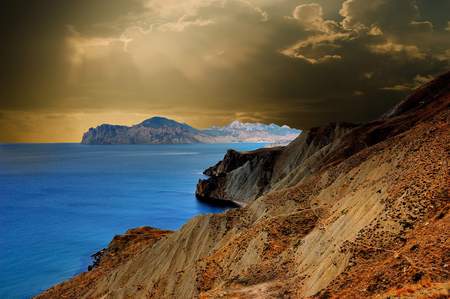 sunset - nice, rays, ocean, beach, sky, photography, sunset, nature, cool, clouds, beautiful, photoshop, colors, sea