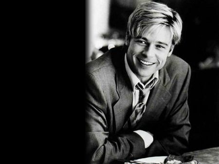 Brad Pitt - male, nice eyes, blod hair, actor, beautiful smile