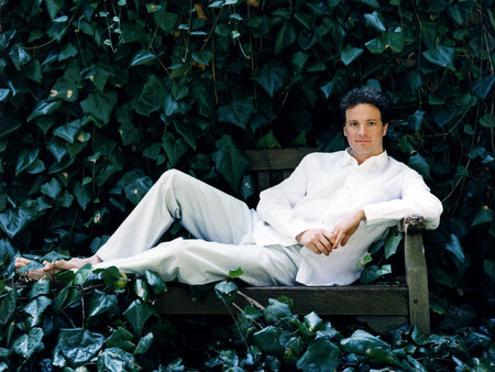 Colin Firth - handsome, male, actor, green, white dress