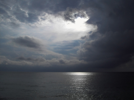 Water and Sky - sky, ocean, grey, art photo, beautiful, water