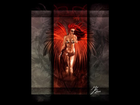 Fynx - fantasy, female, phoenix, fynx