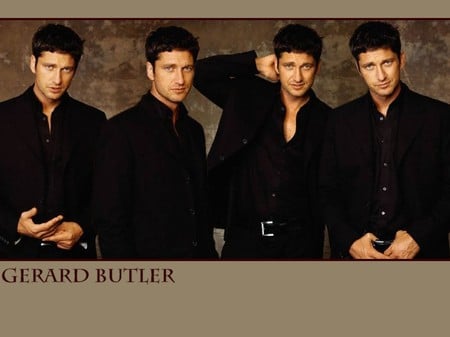 Gerard Butler - handsome, male, black dress, blue eyes, actor, black hair