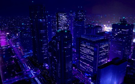 IN THE NIGHT - city, night, lights, blue