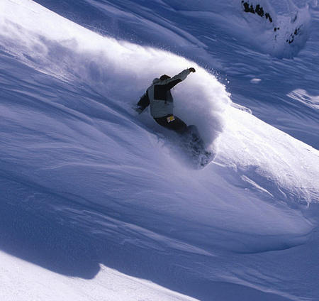 The Wave of Snow - snow, wave, powder, snowboarding