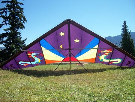 Color On The Mountain - kite, color, hanggliding, mountain