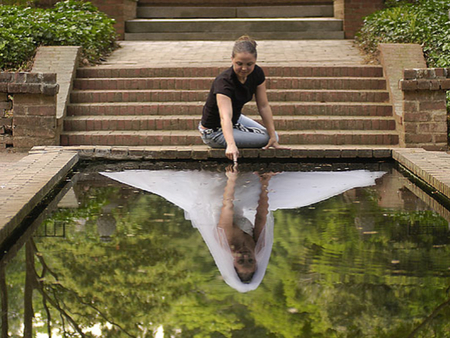 Miracle - woman, reflection, water, miracle, dream, bride