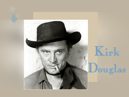 Kirk Douglas - male, actor, cowboy, old, smoking, blue eyes