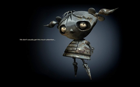 robot girl - mechanical, steel, small, girl, eyes, little, robot