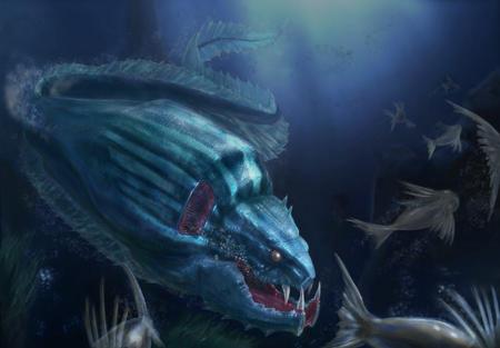 fish - abyss, fishes, monster, deep, water, big, fish