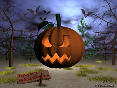 halloween - abstract, nature, holiday, halloween, 3d, night