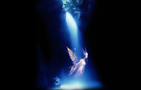 Fairy sees the Light - water, fairy, fantasy, light