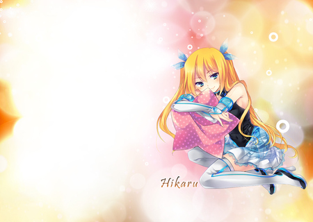 Aizawa Hikaru - aizawa, hikaru, blonde, star, anime, pillow, girl