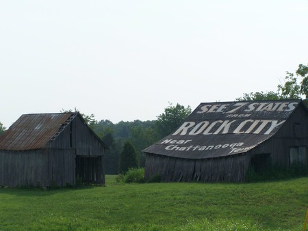 Old Rock City  Barn of Yesteryear - architecture, painted logo, farm, barn