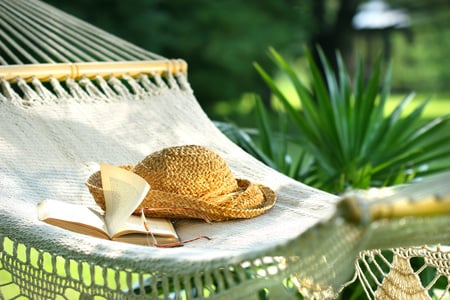 relax - hat, calm, relax, trees, book, beautiful, photography, hammock, cool, rest, harmony, nature, glasses, green, nice, peaceful