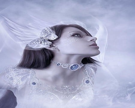 ICE PRINCESS - ice, female, jewels, cold, butterfly, princess