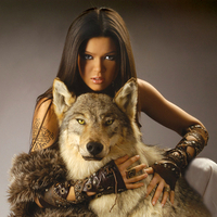 Woman and wolf