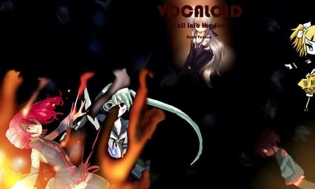 VOCALOID Fall into the fire rock version - photoshopcs4, fall into the fire, vocaloid, photoshop, anime, baxterblue24, other