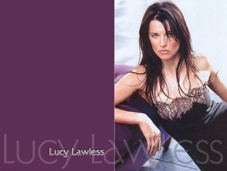 Lucy Lawless - actress, female, blue eyes, sexy dress, black hair