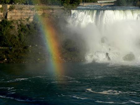 Deep Waters - water, rainbow, nature, falls