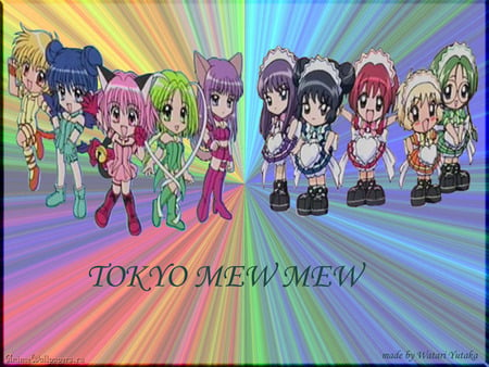 Mew Mew Power - girls, colorful, sides, animals